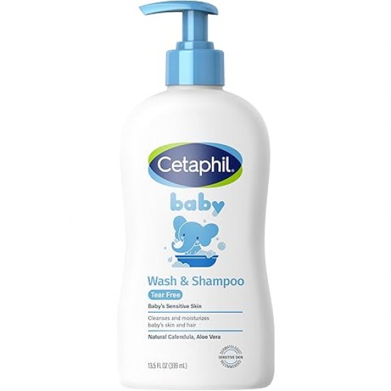 Cetaphil Baby Wash & Shampoowith Organic Calendula,Tear Free, Paraben, Colorant and Mineral Oil Free, 13.5 Fl. Oz (Packaging May Vary)