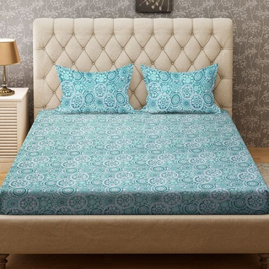 Welspun Lume Microfiber Double Bedsheet (Green)