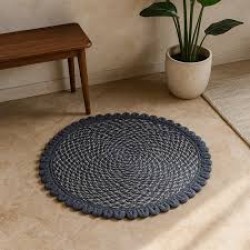 Elegant Weavers Jazz Round Floor Mat (Grey Blue)