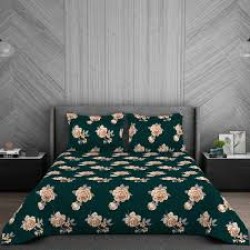 Welspun Microfiber Double Bedsheet With 2 Pillow Covers (Green) (Pack)