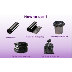 Black Garbage Bags for Dustbin|90 Pcs|Medium 19 X 21 Inches|30 Pcs X Pack of 3, 3 count