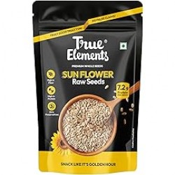 True Elements Raw Sunflower Seeds 250g - Vitamin E Rich Super Seeds | High Fibre | Perfect for Snacking, Salads, Oats Topping & Seed Cycling