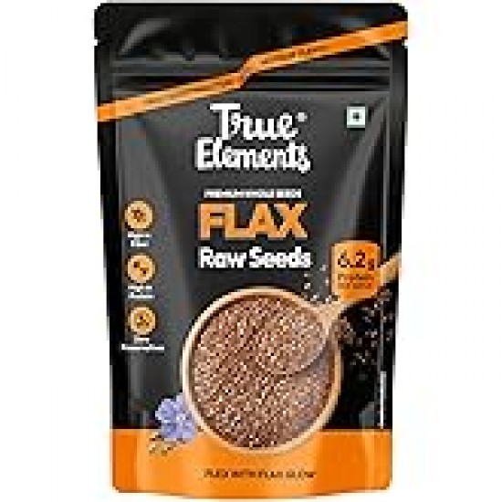 True Elements Flax Seeds 500g - Alsi Seeds with Omega-3 | 27g Fibre per 100g | High Fibre Seeds for Heart Health & Daily Nutrition | Perfect for Oats, Smoothies & Seed Cycling