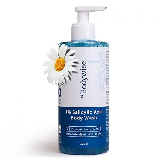 Be Bodywise 1% Salicylic Acid Body Wash 375 ml | Refreshing Showering Gel that Helps to Prevent Body Acne & Cleanse Skin | Paraben and SLS free
