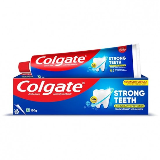 Colgate Strong Teeth Toothpaste with Amino Shakti - India's No.1 Toothpaste for Cavity Protection (150 g)