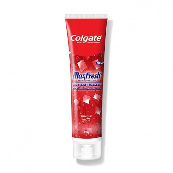 Colgate MaxFresh Bad Breath Treatment Toothpaste, Red Gel Paste with Menthol for Super Fresh Breath, 150g (Spicy Fresh)