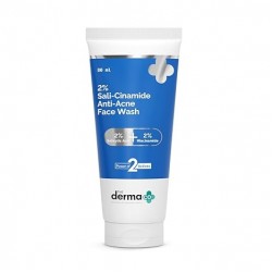 The Derma Co Sali-Cinamide Anti-Acne Face Wash with 2% Salicylic Acid & 2% Niacinamide - 80 ml | Clears Acne & Marks | Removes Excess Oil