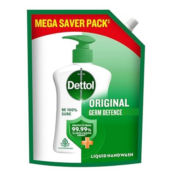 Dettol Liquid Handwash Refill - Original Hand Wash- 1350ml | Germ Defence Formula | 10x Better Germ Protection