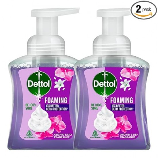 Dettol Orchid & Lily Foaming Handwash Pump 250ml (Pack of 2)