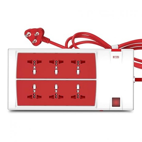 GM 3059 Power Strip 6 Universal Sockets and Master Switch 