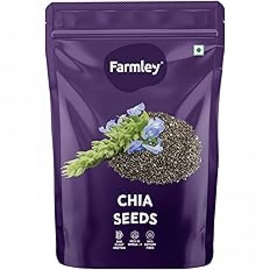 Farmley Chia Seeds 200g I Seeds for Eating | Seeds for Weight Management | Rich in Calcium, Protein & Fibre (Pack of 1)