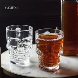 skull bear glass 