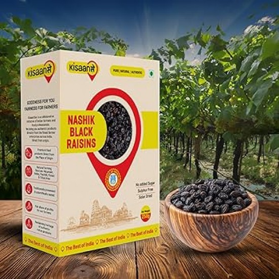Whole Farm Premium Black Raisins/Black Kishmish(Pouch)