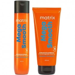 Matrix Mega Smooth Shampoo and Conditioner Combo with Shea Butter |Max Smoothness for 4 Days | Used by 1 Lakh Hairstylists* | For All Hair Types | Paraben Free