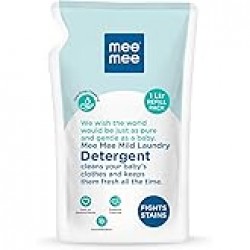 Mee Mee Baby Liquid Detergent 1 L | pH Balanced, Free from Harsh Chemicals, Safe for Mother’s Hands & Baby’s Skin | Anti-Bacterial, Removes Stains & Odor with One Drop, Hypoallergenic | Mild Scent