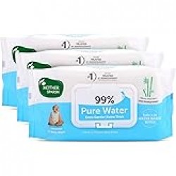 Mother Sparsh 99% Pure Water (Unscented) Baby Wipes I Natural Plant Made Cloth - Super Thick I 72pcs/Pack - Pack Of 3
