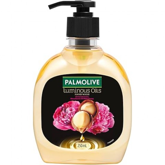 Palmolive Luminous Oils Invigorating Handwash Liquid, 250 ml Pump | Enriched with Macadamia Oil & Peony extract | Delicate floral fragrance | Oil-infused, nourishing care | Hand Wash