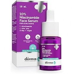 The Derma Co 10% Niacinamide Serum with 2% Zinc, Powered by Deep Penetration Formula™ | Fades Acne Marks, Controls Oil & Reduces Dark Spots | 10 ml