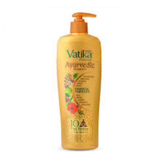 Dabur Vatika Naturals Ayurvedic Shampoo - 640 ml | 10 Natural Herb Extracts | Contains Rosemary, Aloe Vera, Amla, Almond & Bhringraj | Up to 100% Damage Repair | Everyday Shampoo for Women & Men